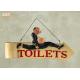 Funny Toilet Signs Polyresin Statue Figurine Resin Wall Mounted Sign Bar Sign Decor