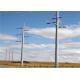220KV Overhead Transmission Metal Steel Utility Poles 16 meters without joint