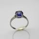 Fashion Sterling Silver with Round 9mm Created Tanzanite and CZ Diamonds Ring (F61)