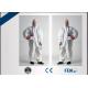 Fluid Resistant Disposable Protective Coverall , Non Woven Hooded Cleanroom Suit