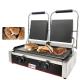 Stainless Steel Cast Iron Panini Contact Grill Maker for Restaurant Bakery Snack 220v