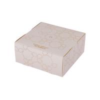 Customized Foldable Paper Cake Packaging Box With Flowers Shiny Inner Gold Card