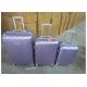4 Wheel Hard Case Spinner Luggage Sets Bright Colored With Silver Iron Trolley