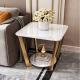 Stainless Steel SS Edge Sofa Side Table Marble Top No Storage