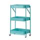 Mini 3 Tiers Metal Mesh Basket Mobile Rolling Storage Trolley Cart