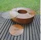 Garden Heater Wood Burning Rusted Metal Circular Corten Steel Fire Pit Table