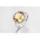 3.7g 925 Silver Gemstone Rings With Citrine Stone PVD Plated