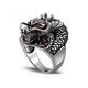 Men's Thailand Sterling Silver Dragon Ring Vintage Jewelry (R121405)