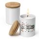 Blanks White Ceramic Candle Jar With Bamboo Lid 300ml Capacity