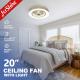 5 PC Blades Indoor Dimmable LED Ceiling Fan With Remote Control Switch