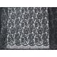 Cotton Nylon Rayon Floral Corded Lace Mesh Fabric Black Eco Friendly SGS BV ITS