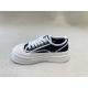 Women black and white sneakers with breathable mesh and mid top