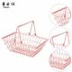 Mini Pink Shopping Baskets Cute Metal Customized Size Shopping Cart