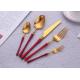 New Forged Heavy Cutlery Set Stainless Steel Flatware China Red Color NC021