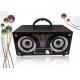 Rechargeable Portable Stereo Wooden Speakers Box FM Radio Boombox # JS200