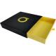 Black Paper Sliding Drawer Gift Boxes Foil Gold Embossed Logo For Clothing