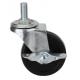 Threaded stem rubber casters with brakes locking wheels 1.5 In