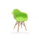 Colorful Wooden Leg Dining Chair Slip Resistant With Waterfall Seat Design