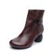 S197 Factory retro leather handmade original autumn and winter new women's boots special-shaped stable high-heeled ethni