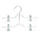 2 Tier Chrome Clothes Hangers With 4 Adjustable Non Slip Clips