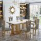Premium Stainless Steel Marble Dining Table For Upscale Dining