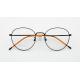 Titanium Full Frame Non-Prescription Glasses Optical Eyeglassess with Blue Light Blocking Round Retro Style Glasses