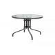 Round Steel 5mm Tempered Glass Table For Outdoor Garden 60 X 60 X 71cm