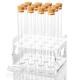 Science 12Pcs 25x200mm(80ml) Glass Test Tubes With Cork Stoppers|1 Rack Of Acrylic Material