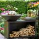 Large Barbecue Wood Fired Garden Grills with Assembly Required Corten Steel