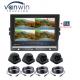 9 Inch 1080P Quad Car Monitor With DVR Function Support 256G SD Card Video Recording