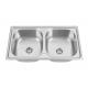 Chromium Polished Kitchen Stainless Steel Dual Bowl Sink 85*48cm