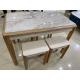 Acid Resistant Solid Wood Dinette Luxury Style Granite Table Top