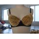 Dance Club Wear Gold Spike Studded Bra / Polyester Sexy Sequin Bra Top