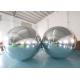 Double Layer PVC Silver Hanging Inflatable Floating Advertising Mirror Sphere Ball For Christmas Stage Decoration