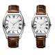Waterproof 3ATM Romantic Couple Leather 22cm Couple Wrist Watch For Lovers