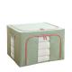 66L Large Capacity Folding Cotton Linen Household Quilt Clothing Collapsible Dustproof Cover Storage Box Organizer