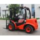 Red Steel 2 Wheel Drive Forklift , Compact All Terrain Forklift 2.5 Ton