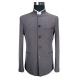 Dark Grey Mens Casual Blazer Jacket Stand Collar Tunic Suit Viscose Fabric Type