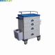 610 X 410 X 890mm Steel Anesthesia Trolley 4 Drawers 2 Dustbins