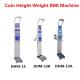 Coin Operated Body Weight Height Scale , Professional Medical Grade Weight Scale