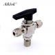 SS316 High Precision Pressure Gauge 3 Way Ball Valve 3/4' OD 3000PSI For Gas Water