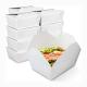Rectangle Paper Takeaway Food Containers In Brown/White/Customized