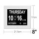 8 Inch Video Brochure Card LED Digital Desk Electronic Perpetual Calendar Alarm Day Clock White Color/UL Adapter/Extra l