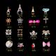 Hot NEW Wholesale Alloy Jewelry 3D Nail Art Jewelry Nail rhinestones Sticker Supplier Number ML770-785
