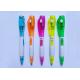Multi-function LED light plastic oil ink ball pen with printing logo for promotion