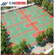 6mm Thick SPU Flooring Green Outdoor Basketball Court Tiles tennis court