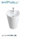 China Suppliers Great Quality Ceramic Pedestal Basins White Color With Overflow Hole Fixing To Wall