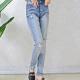 High Waisted Ripped Skinny Jeans For Female , Slim Fit Denim Pants OEM Service