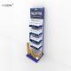 5-Tiers Blue White Metal Drinks Water Display Stand with Wood Box