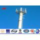 Conical 90ft Galvanized Mono Pole Tower , Mobile Communication Tower Three Sections